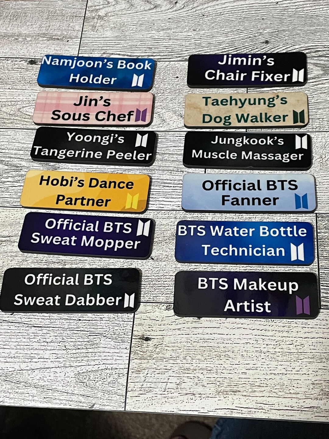 BTS Novelty Name Tag Pins - Etsy