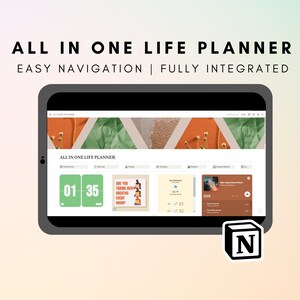 Modelo de noção tudo em um, painel de noção, autocuidado e planejador financeiro, planejador de TDAH, organizador de alunos, rastreador de condicionamento físico, planejador diário