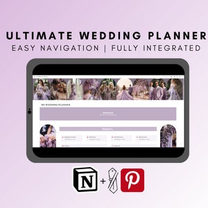 All In One Wedding Notion Planner,  Notion Template, Notion Planner, Notion Dashboard, Wedding Checklist, Wedding Budget, Wedding Timeline