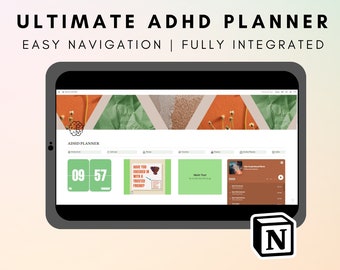Ultimate ADHD Planner, Notion Template, Notion Dashboard, Self-Care & Financial Planner, Student Organizer, Fitness Tracker, Daily Planner