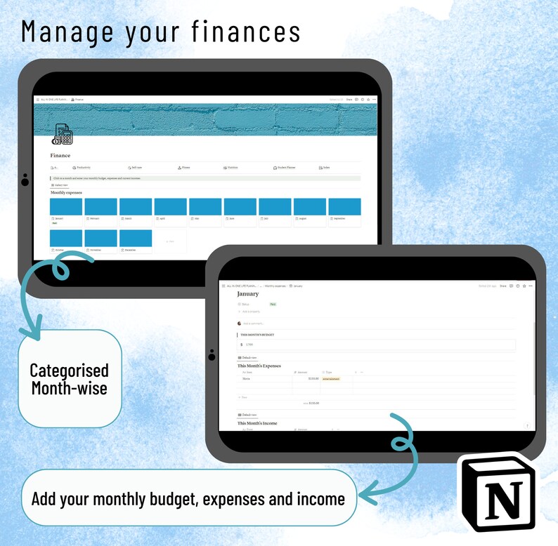 Ultimate adhd planner notion template notion dashboard self care