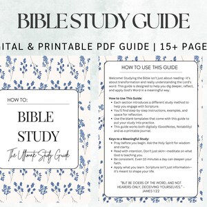 Printable Bible Study Guide For Christians | SOAP Bible Study | Digital Bible Study Journal | Bible Study Guide PDF | Christian Study Guide