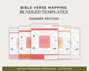 Summer Colors Bible Verse Mapping Template | Printable Bible Study (Digital Download)