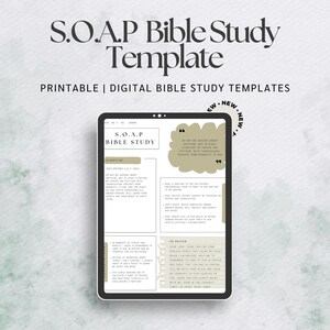 SOAP Printable Bible Study Template | Bible Study Template | SOAP Method for Bible Study | Printable Bible Study Template| Bible Reflection