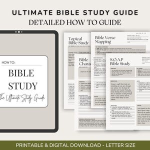 Detailed Bible Study Guide | SOAP Method, Verse Mapping, Bible Characters, Topics (PDF) | Digital