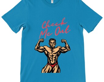 gym t-shirt heren macho man t-shirt check me out t-shirt