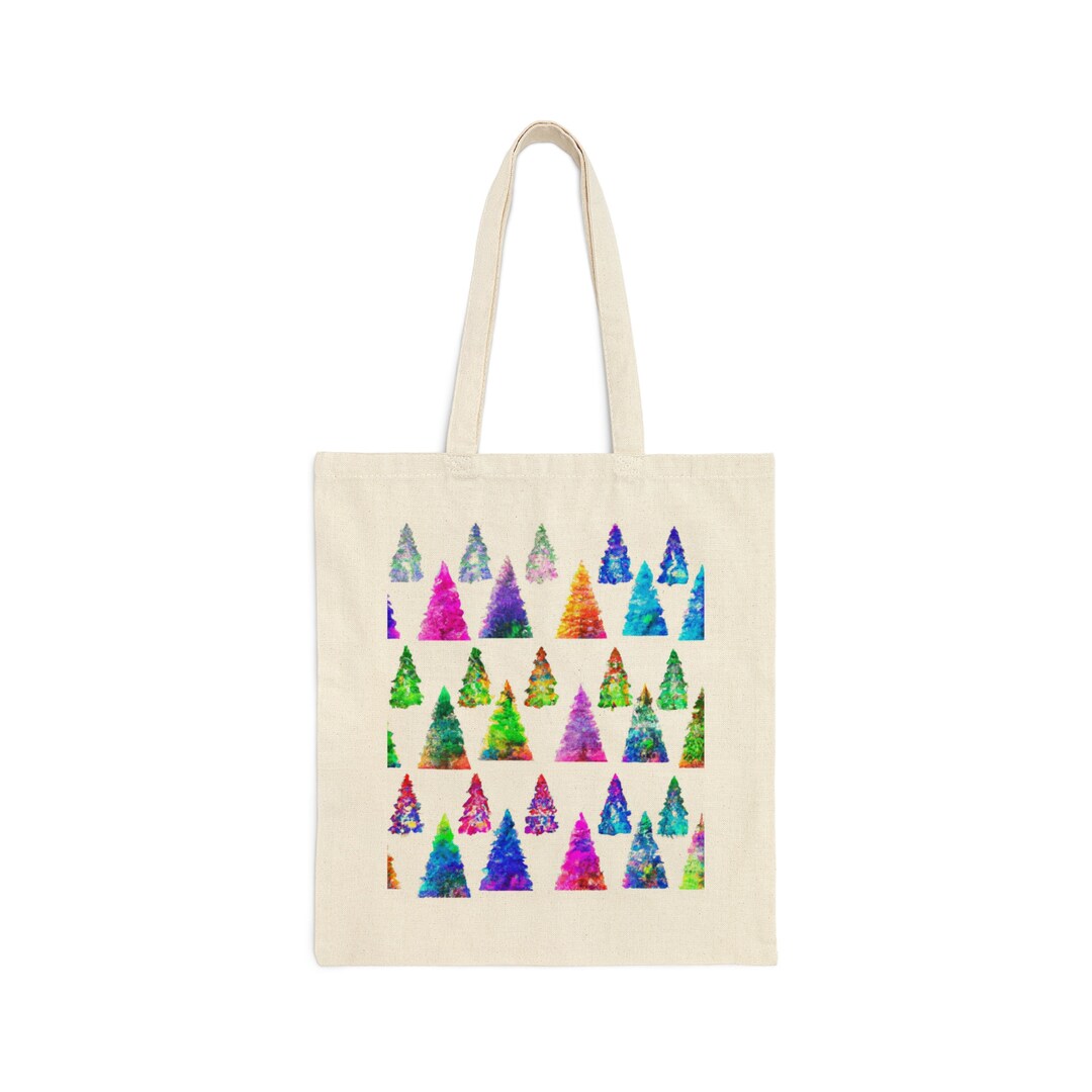 Colorful Christmas Tree Tote Bag Etsy
