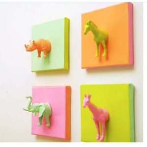 5&quot; x 5&quot; - Animal Canvas 6 Pack (Assorted)