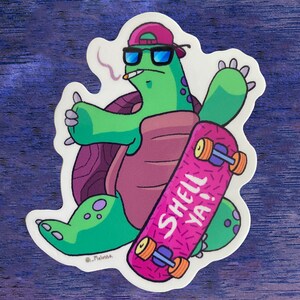Shell Ya! Skater Turtle Vinyl Sticker