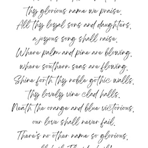 University of Florida Alma Mater Print