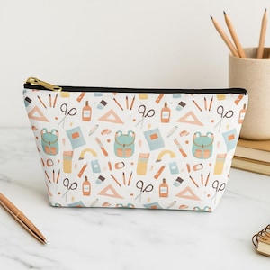 Back to School Pencil Pouch – Cute Zipper Pencil Case for Kids, Fun School Supplies Organizer, Pencil Bag