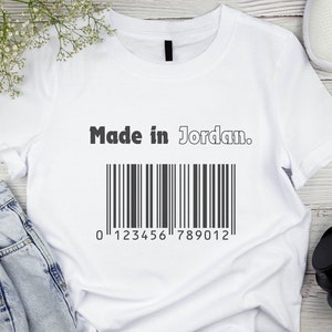 Made in Jordan Shirt, Unisex Tee, Jordan Pride Tshirt, Jordanian Heritage Gift, Jordan Flag Top