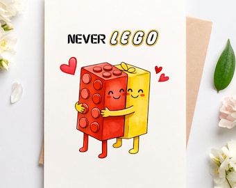 Never Let Go Brick Hug Card | Funny Anniversary Pun