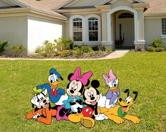 Mickey Mouse Birthday Yard Sign: Outdoor Party Lawn Decor