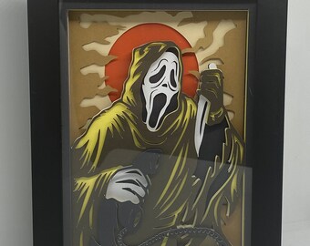 Scream "Ghostface" Halloween 5"x7" Shadow Box