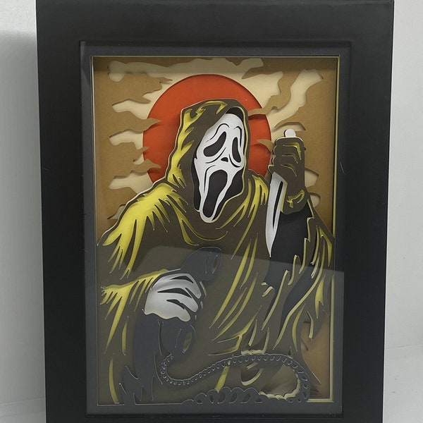 Scream "Ghostface" Halloween 5"x7" Shadow Box