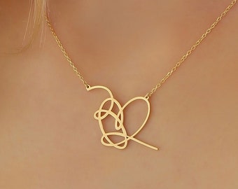 Gold BTS Love Yourself Heart Necklace • 14k Gold Kpop Bts Minimalist Heart Charm • BTS Army Best Friend Gift • BTS Fan Love Birthday Gift