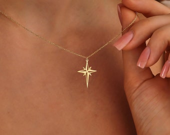 Collana Stella Polare ∙ Collana con sigillo a stella ∙ Ciondoli Stella Polare in oro ∙ Regalo di Natale ∙ Regalo per lei ∙ Regalo per la migliore amica ∙ Ciondolo guida