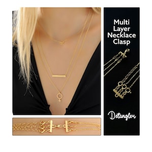 VIROMY Dainty Gold Layering Necklace Set for Women 14K Gold Plated Simple  Triple Three Layered Box Paper Clip Chain Necklaces Everyday Multi Strand