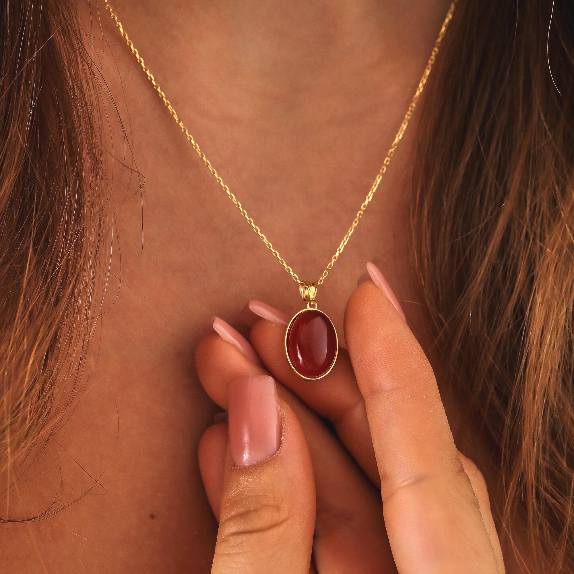 Red Carnelian 10mm Necklace - Etsy
