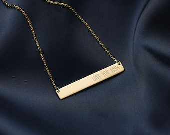 Gold Name Necklace, Coordinate Necklace: Special Dates, Anniversary, and Actual Handwriting Engraved