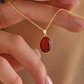 14k Gold Carnelian Crystal Necklace ∙ Red Real Gemstone Soulmate Pendant ∙ Dainty Gold Witchy Jewelry ∙ Non Tarnish ∙ Unique Gift for Her