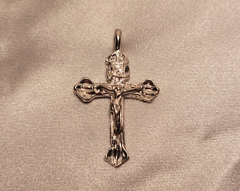 Crucifix cross pendant sterling silver