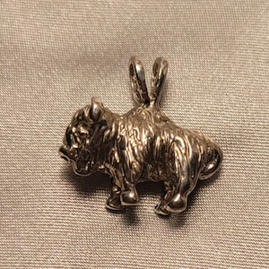 Sterling silver Buffalo pendant