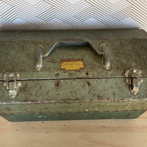 Vintage Plano Tackle Box Green and Gold 3 Shelf Multiple