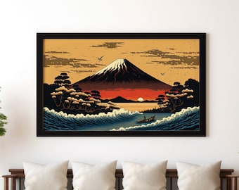 Mount Fuji Landschaft Digital druckbare Wand Kunst Sofortiger Download japanische Edo Periode Mt Fuji Ukiyo-e Katsushika Hokusai The Great Wave Print