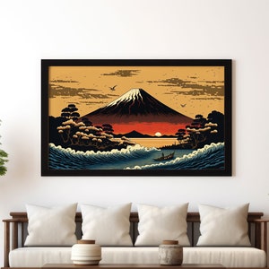 Mount Fuji Landschaft Digital druckbare Wand Kunst Sofortiger Download japanische Edo Periode Mt Fuji Ukiyo-e Katsushika Hokusai The Great Wave Print