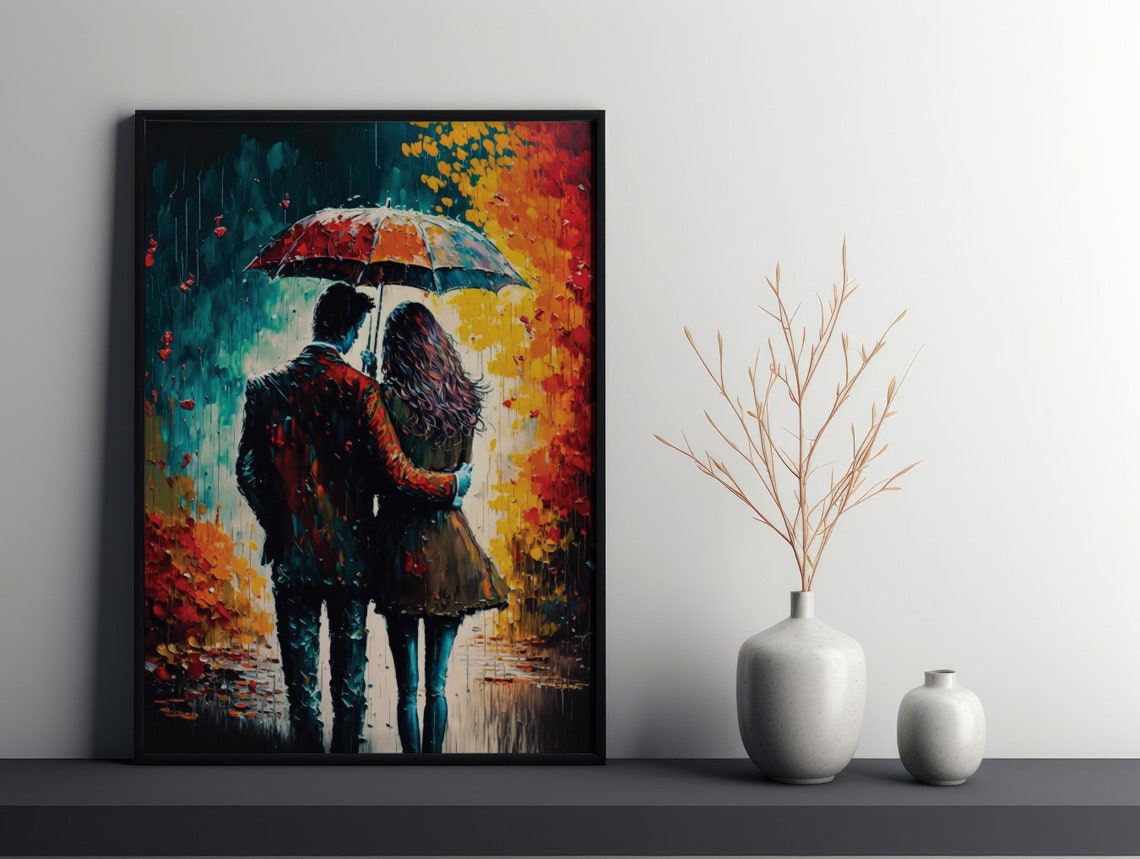 Leonid Afremov Painting Romantic Couple Artwork Digital Printable Wall ...