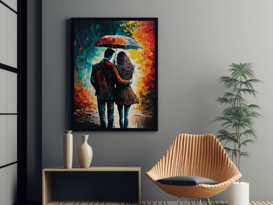 Leonid Afremov Painting Romantic Couple Artwork Digital Printable Wall ...