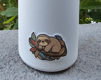 Sleeping Sloth Sticker - Waterproof Sticker, Sloth Sticker, Sloth Decal, Sleepy Sloth