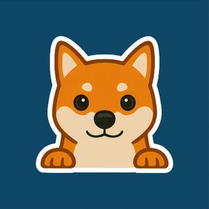 Shiba Inu Sticker - Water Resistant Sticker, Shiba Inu Sticker, Shiba Inu Decal, Dog Sticker, Dog Decal, Shiba Inu Gift