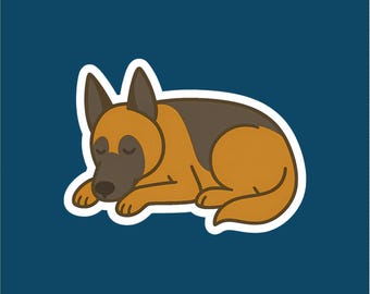 Belgian Malinois Sleeping Sticker - Water Resistant Dog Decal
