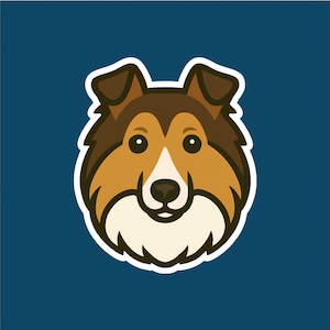 Sheltie Face Sticker – Water Resistant Dog Decal
