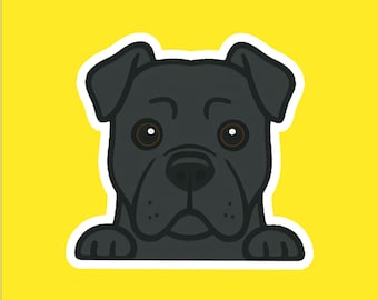 Cane Corso Peeking Sticker - Water Resistant Italian Mastiff Dog Decal