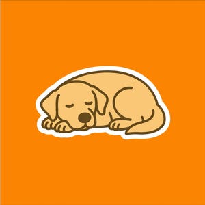 Yellow Lab Sleeping Sticker - Water Resistant Sticker, Labrador Sticker, Yellow Labrador Decal, Dog Sticker, Dog Decal, Lab Gift