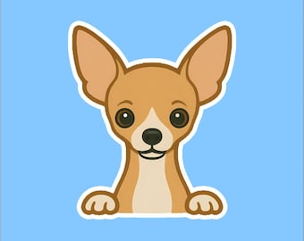 Cartoon Chihuahua Sticker – Water-Resistant Vinyl Decal