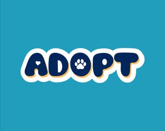 Adopt Pet Paw Print Sticker - Waterproof Dog Decal