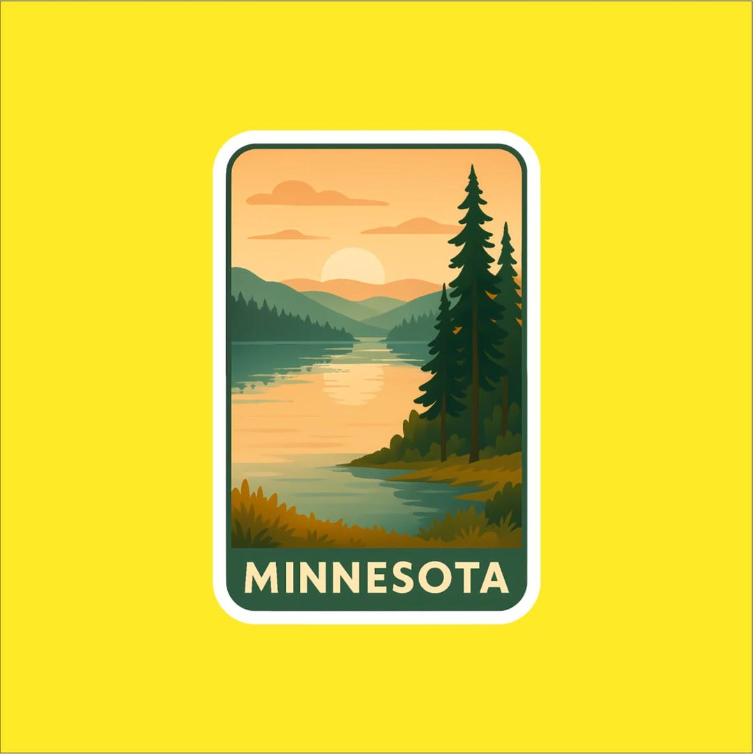 Mon State Sticker State of Minnesota Collectible Travel Sticker - Etsy