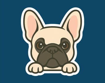 French Bulldog Sticker - Water Resistant Vinyl Dog Decal