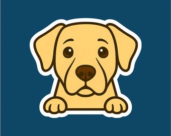Yellow Labrador Sticker - Water Resistant Decal
