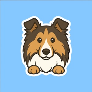 Peeking Sheltie Sticker – Water Resistant Shetland Sheepdog Decal