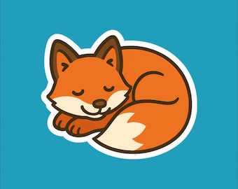 Sleeping Fox Sticker - Water Resistant Decal