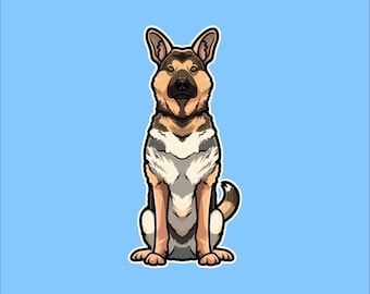 German Shepherd Sticker - Water Resistant Matte Dog Decal