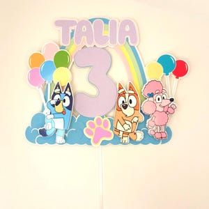 Personalisierte Bluey Cake Topper: Geburtstagspartydekoration