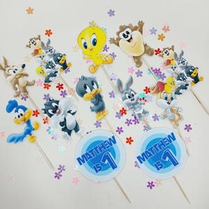 Adornos para tartas con personajes / Adornos para cupcakes / Adornos para cupcakes de dibujos animados / Cajas de fiesta de dibujos animados