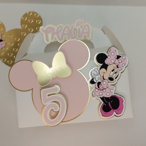 Boîte cadeau Mickey ou Minnie | Boîte à bonbons personnalisée Minnie | Boîte cadeau sur le thème de Minnie | Articles de fête et décorations Mickey / Minnie Mouse.